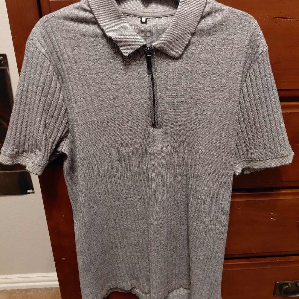 Perry Ellis Light Gray Men's Polo Shirt